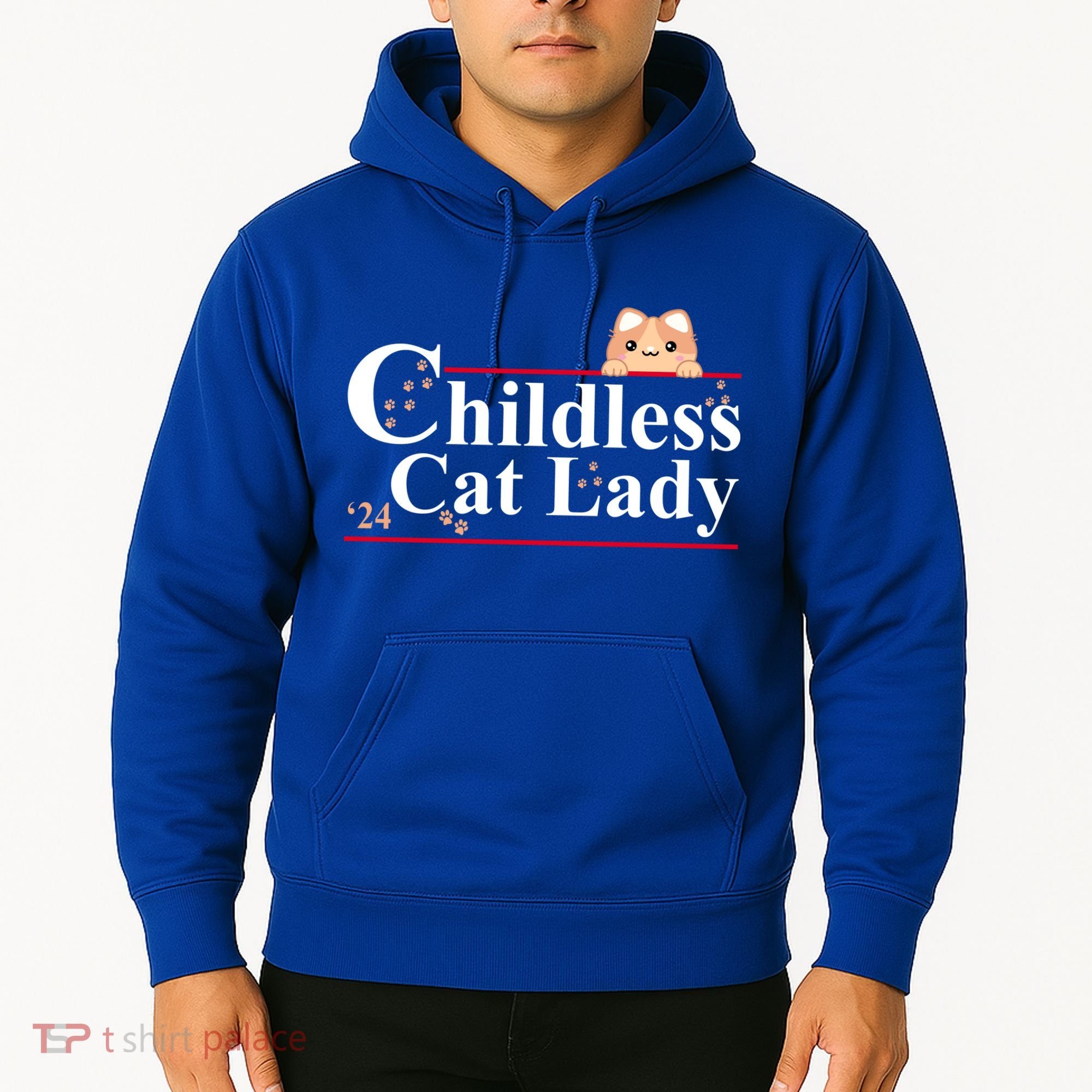 Childless Cat Lady 2024 Kamala Harris Election Hoodie