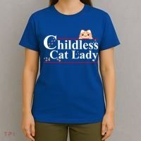 Childless Cat Lady 2024 Kamala Harris Election T-Shirt thumb 4