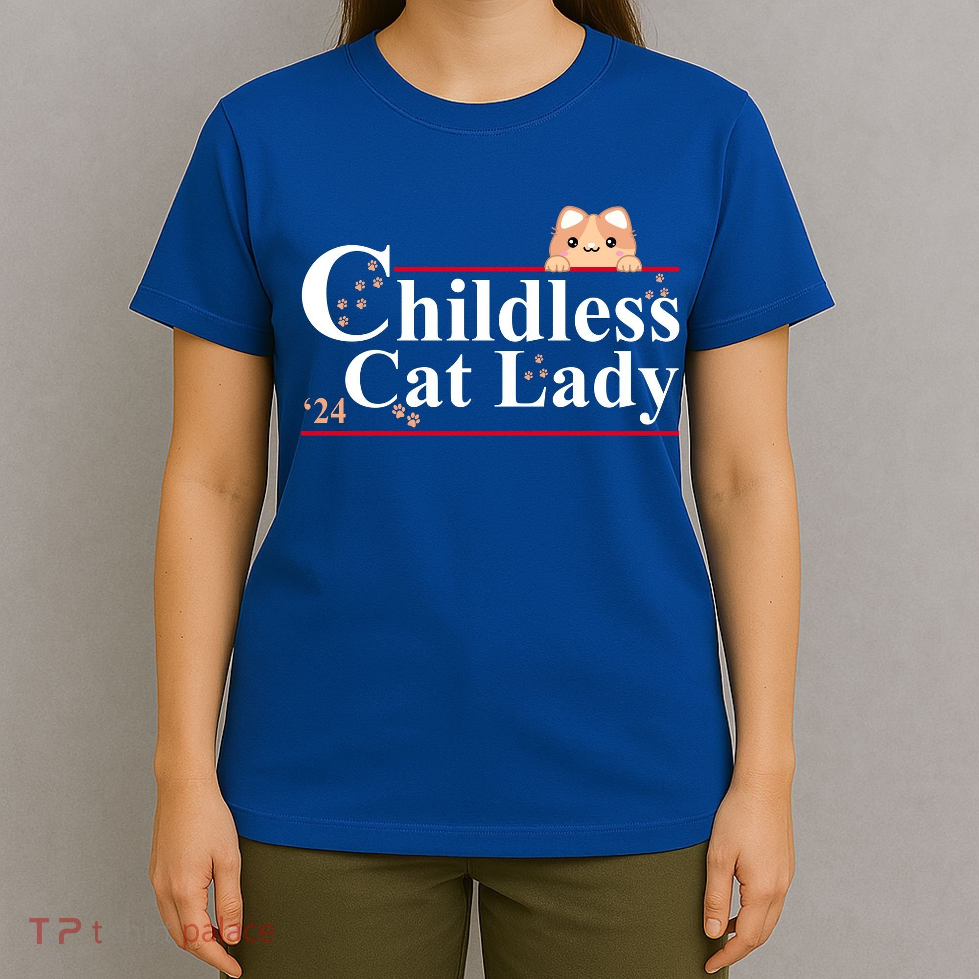 Childless Cat Lady 2024 Kamala Harris Election T-Shirt