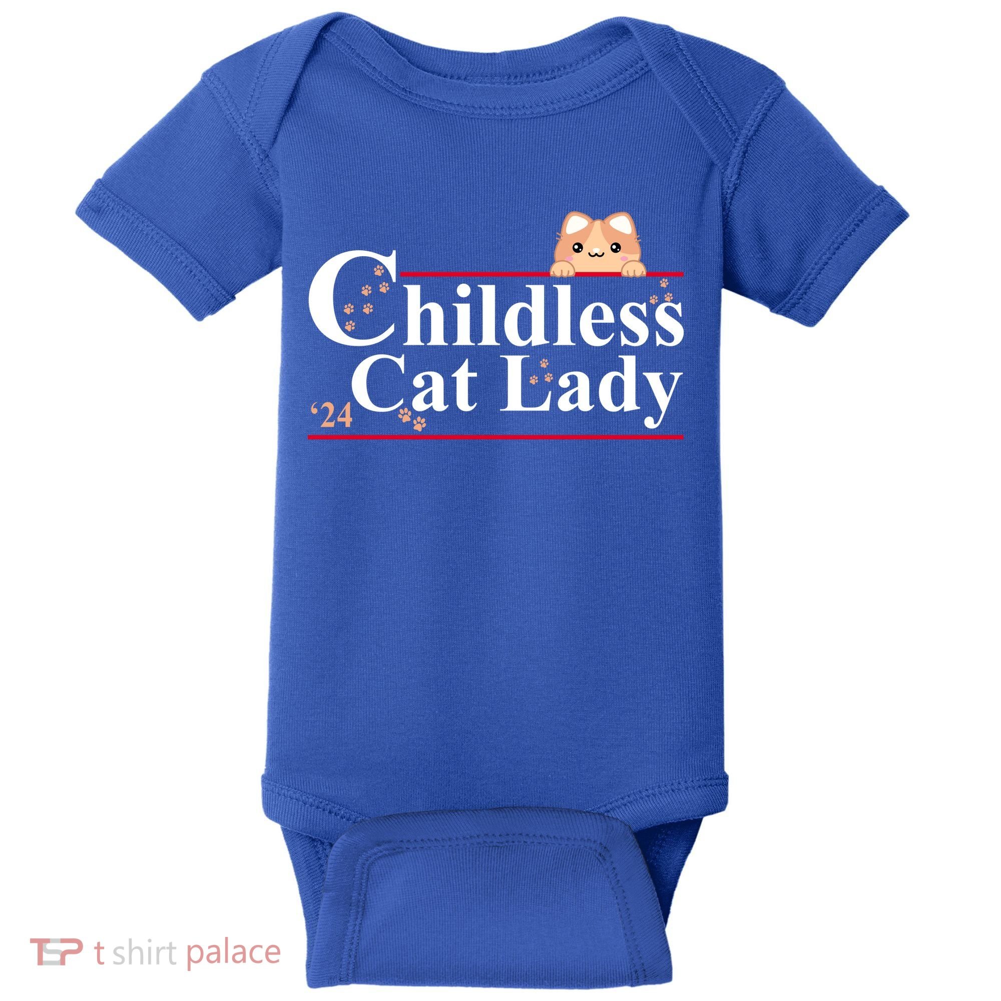 Childless Cat Lady 2024 Kamala Harris Election Baby Bodysuit