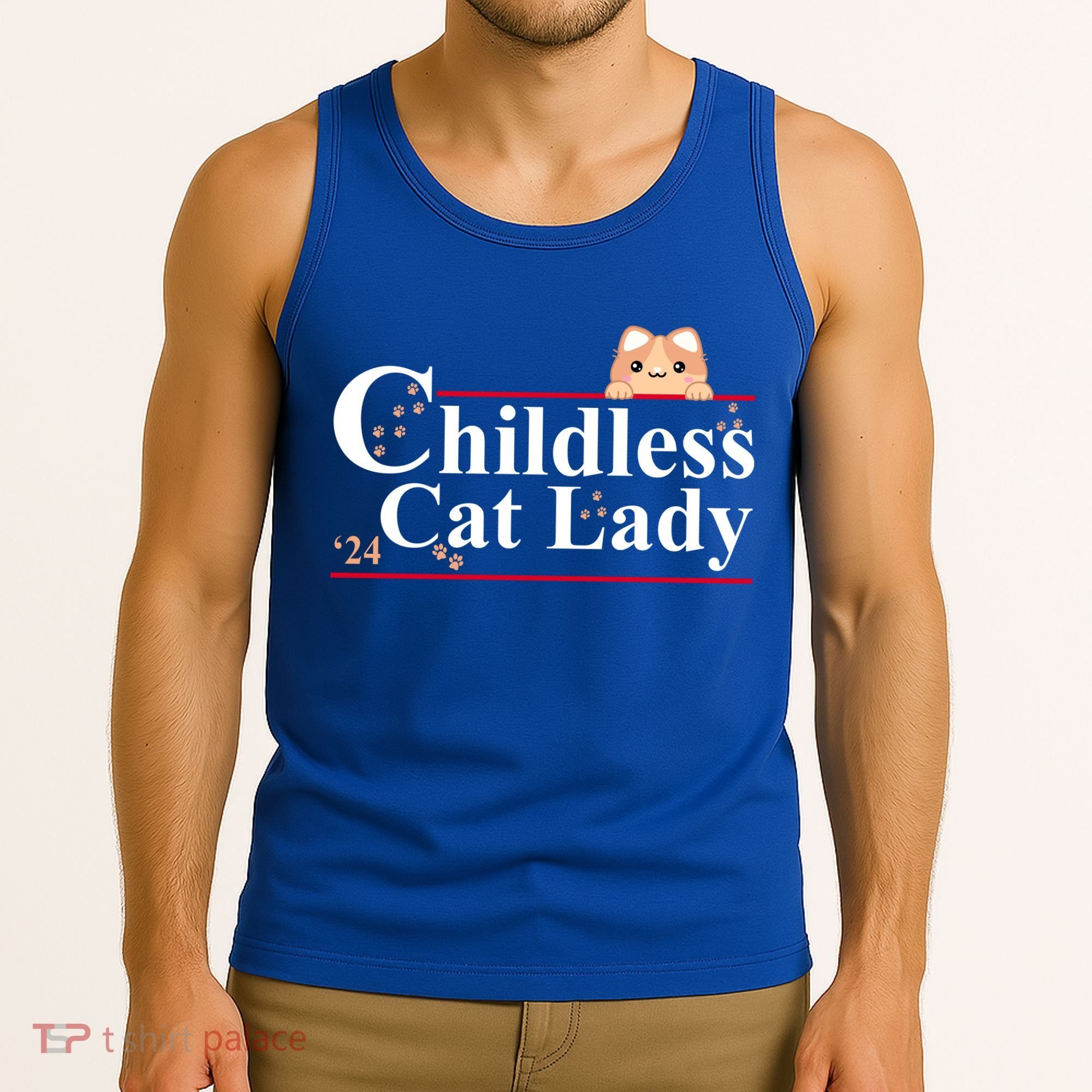 Childless Cat Lady 2024 Kamala Harris Election Tank Top