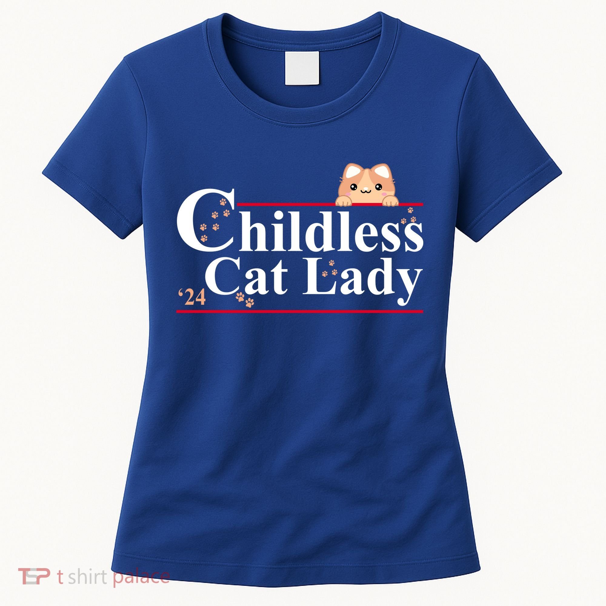 Childless Cat Lady 2024 Kamala Harris Election Women's T-Shirt