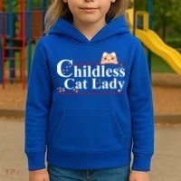 Childless Cat Lady 2024 Kamala Harris Election Kids Hoodie thumb 3