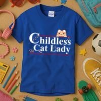 Childless Cat Lady 2024 Kamala Harris Election Kids T-Shirt thumb 3
