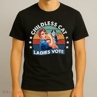 Childless Cat Ladies Vote Rosie The Riveter Vintage T-Shirt thumb 3