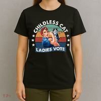 Childless Cat Ladies Vote Rosie The Riveter Vintage T-Shirt thumb 4