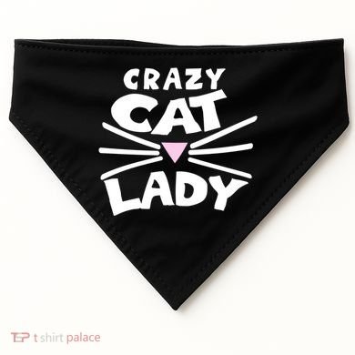 Crazy Cat Lady Long Funny Gift Cute Cat Gift USA-Made Doggie Bandana