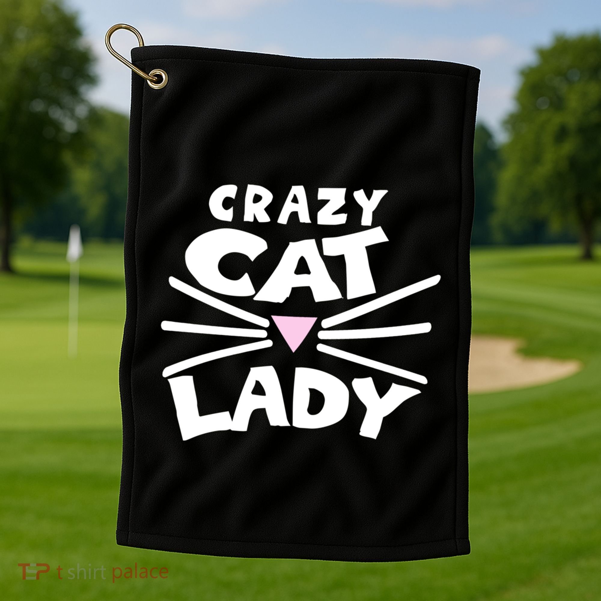 Crazy Cat Lady Long Funny Gift Cute Cat Gift Golf Towel