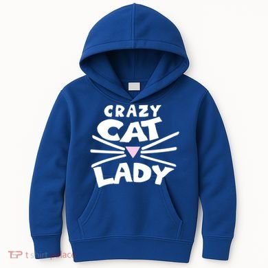 Crazy Cat Lady Long Funny Gift Cute Cat Gift Kids Hoodie