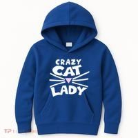 Crazy Cat Lady Long Funny Gift Cute Cat Gift Kids Hoodie thumb 0