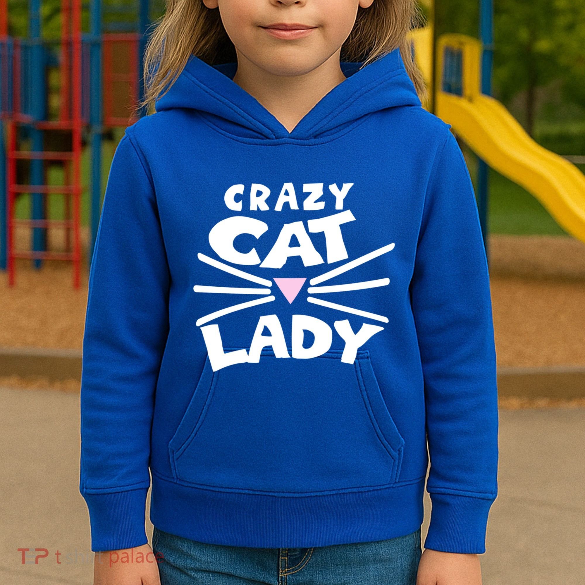 Crazy Cat Lady Long Funny Gift Cute Cat Gift Kids Hoodie