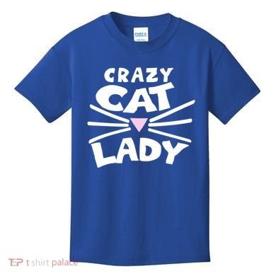 Crazy Cat Lady Long Funny Gift Cute Cat Gift Kids T-Shirt