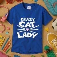 Crazy Cat Lady Long Funny Gift Cute Cat Gift Kids T-Shirt thumb 3