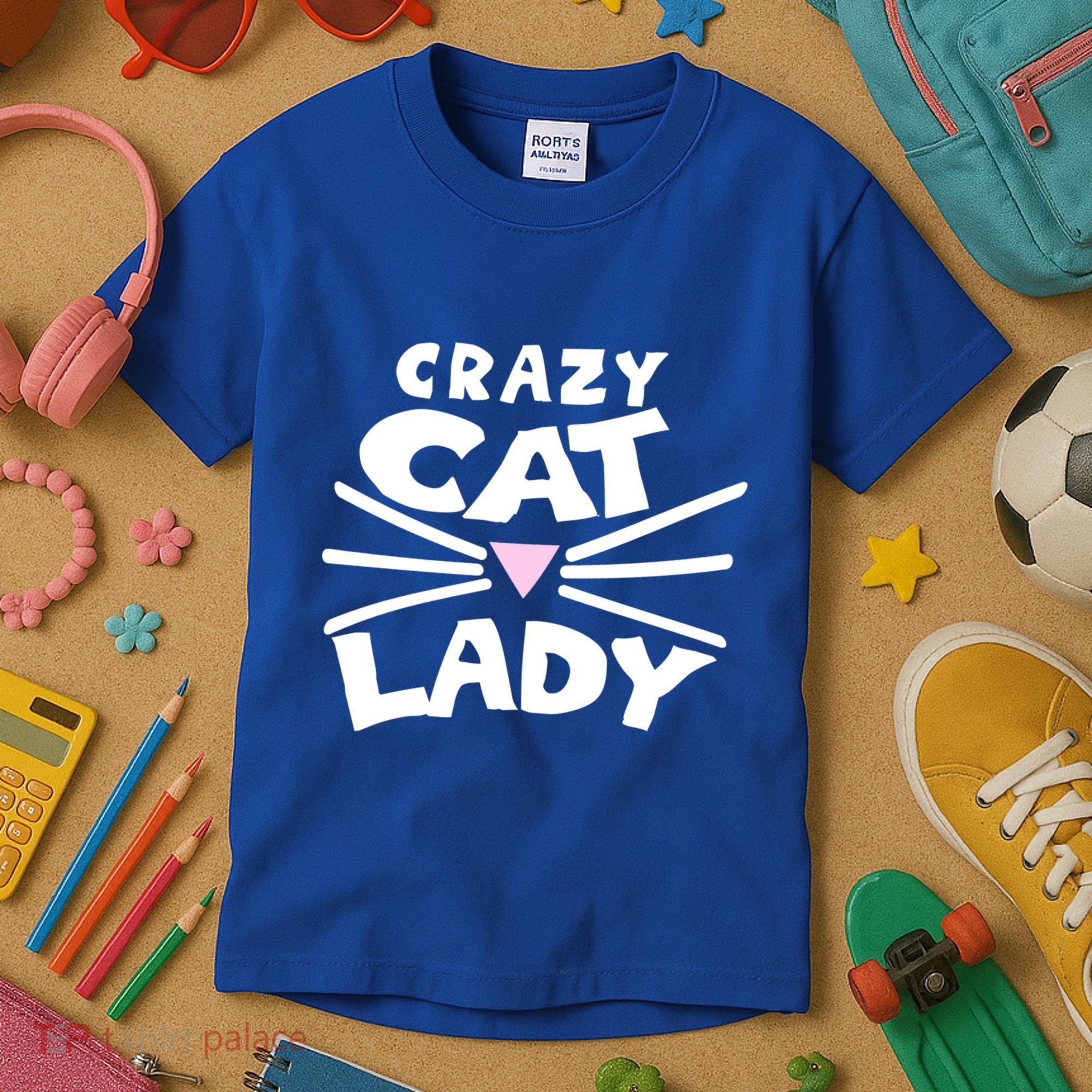 Crazy Cat Lady Long Funny Gift Cute Cat Gift Kids T-Shirt