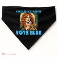Childless Cat Ladies Vote Blue USA-Made Doggie Bandana thumb 0