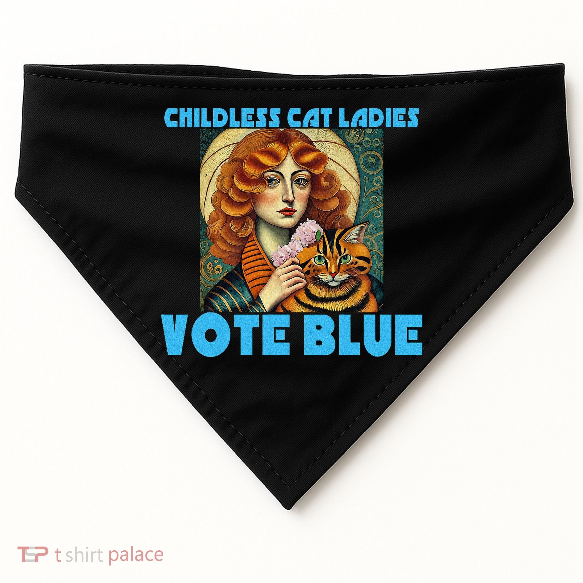 Childless Cat Ladies Vote Blue USA-Made Doggie Bandana