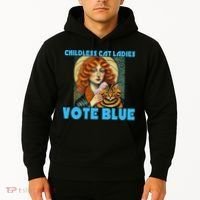 Childless Cat Ladies Vote Blue Hoodie thumb 2