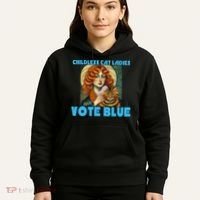 Childless Cat Ladies Vote Blue Hoodie thumb 5