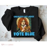 Childless Cat Ladies Vote Blue Sweatshirt thumb 2
