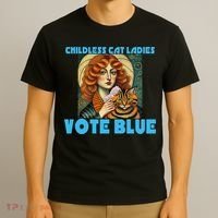 Childless Cat Ladies Vote Blue T-Shirt thumb 3
