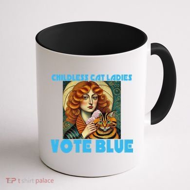 Childless Cat Ladies Vote Blue Coffee Mug back