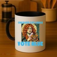 Childless Cat Ladies Vote Blue Coffee Mug thumb 4