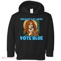 Childless Cat Ladies Vote Blue Toddler Hoodie thumb 0