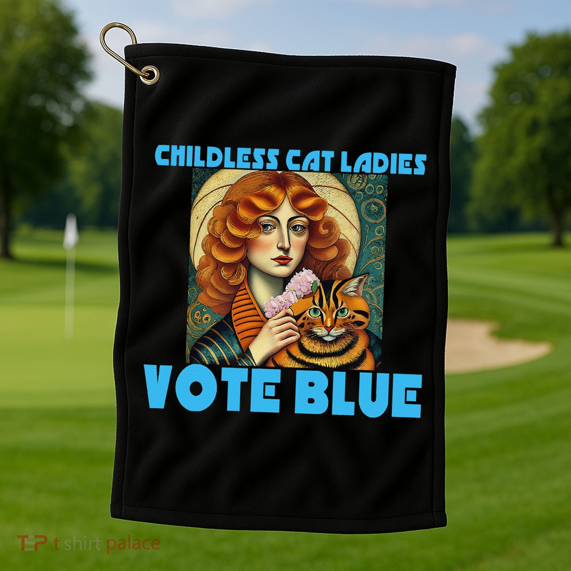 Childless Cat Ladies Vote Blue Golf Towel