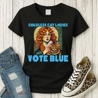 Childless Cat Ladies Vote Blue Women's T-Shirt thumb 3