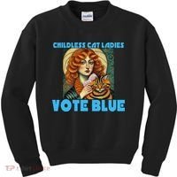 Childless Cat Ladies Vote Blue Kids Sweatshirt thumb 0
