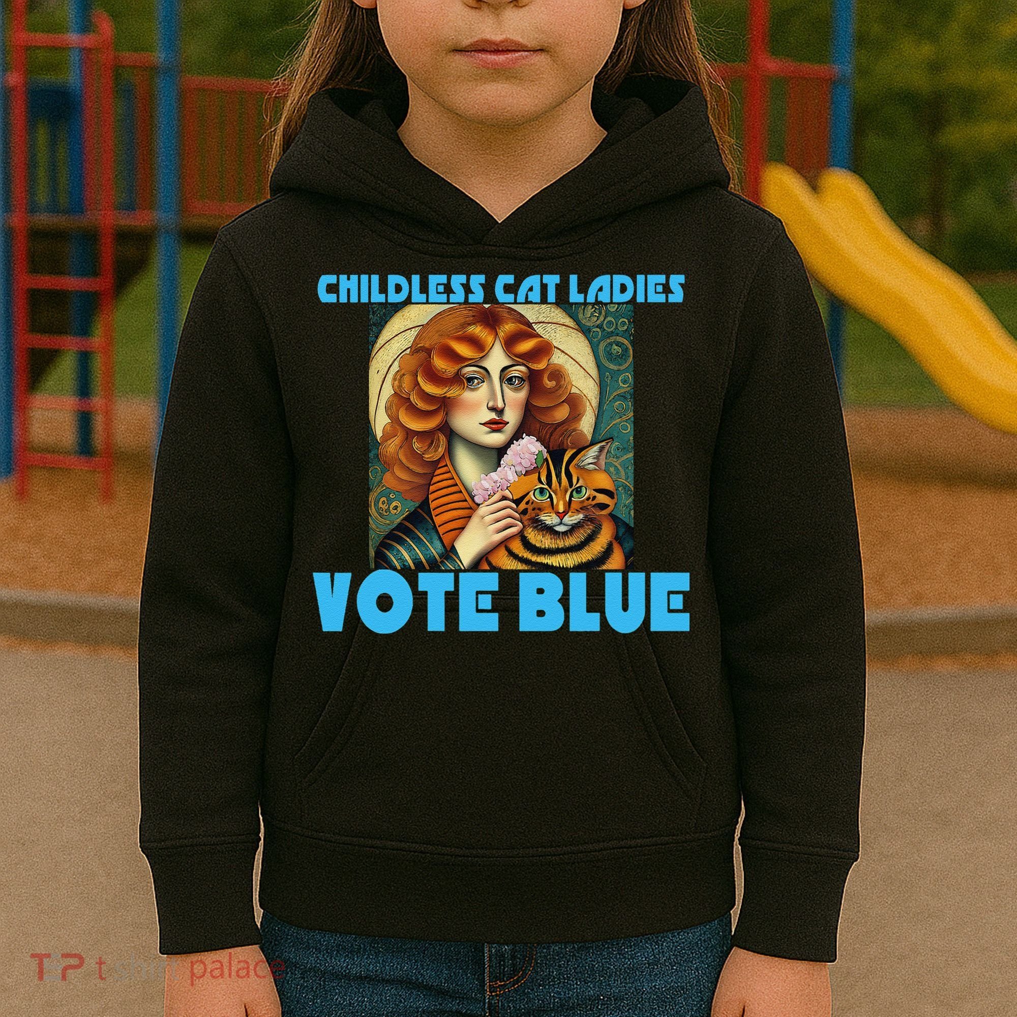 Childless Cat Ladies Vote Blue Kids Hoodie
