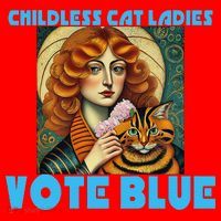 Childless Cat Ladies Vote Blue Santa Hat thumb 1