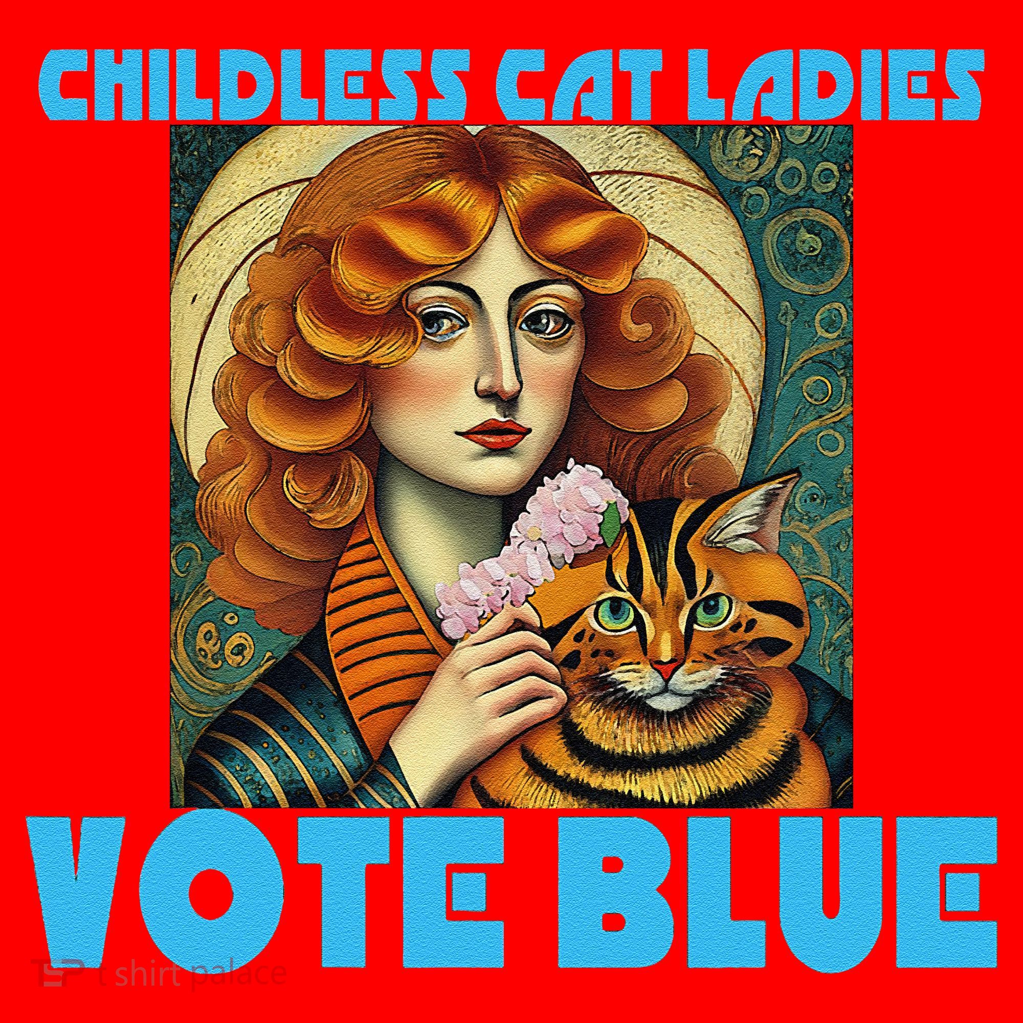 Childless Cat Ladies Vote Blue Santa Hat