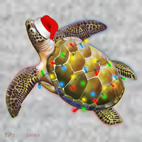 Cute Christmas Lights Santa Sea Turtle Toddler T-Shirt thumb 2