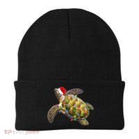 Cute Christmas Lights Santa Sea Turtle Beanie thumb 0