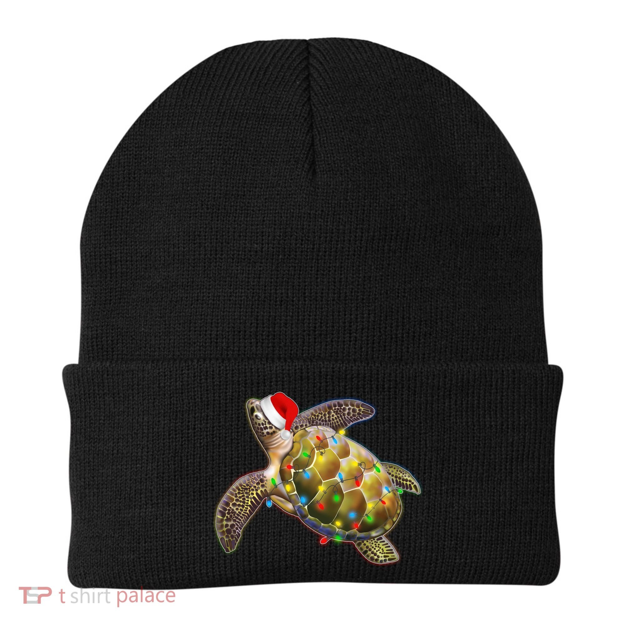 Cute Christmas Lights Santa Sea Turtle Beanie