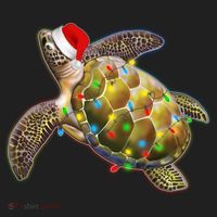 Cute Christmas Lights Santa Sea Turtle Hat thumb 2