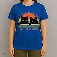 Childless Cat Ladies Feminist Childless Cat Ladies Against Fascism T-Shirt thumb 4