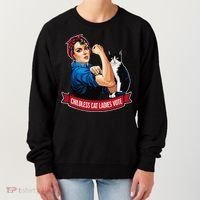 Childless Cat Ladies Vote Rosie The Riveter Women's Sweatshirt thumb 0