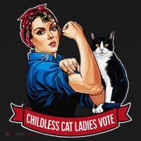 Childless Cat Ladies Vote Rosie The Riveter Coaster thumb 2