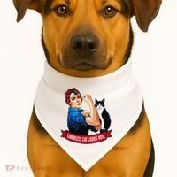 Childless Cat Ladies Vote Rosie The Riveter USA-Made Doggie Bandana thumb 1