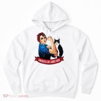 Childless Cat Ladies Vote Rosie The Riveter Hoodie thumb 0