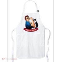 Childless Cat Ladies Vote Rosie The Riveter Apron thumb 0