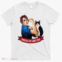 Childless Cat Ladies Vote Rosie The Riveter T-Shirt thumb 0