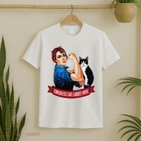 Childless Cat Ladies Vote Rosie The Riveter T-Shirt thumb 2