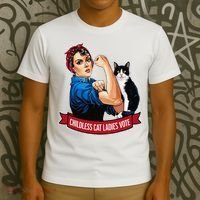 Childless Cat Ladies Vote Rosie The Riveter T-Shirt thumb 3