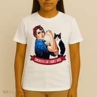 Childless Cat Ladies Vote Rosie The Riveter T-Shirt thumb 4