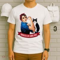 Childless Cat Ladies Vote Rosie The Riveter T-Shirt thumb 6