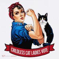 Childless Cat Ladies Vote Rosie The Riveter T-Shirt thumb 7