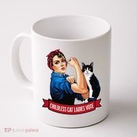 Childless Cat Ladies Vote Rosie The Riveter Coffee Mug thumb 0